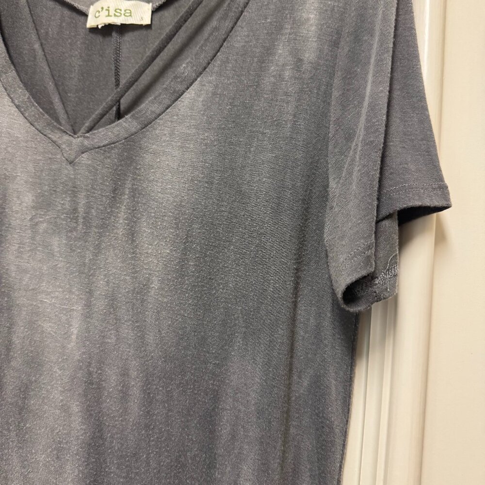 C'isa Gray Strappy Front Top - Picture 5 of 5